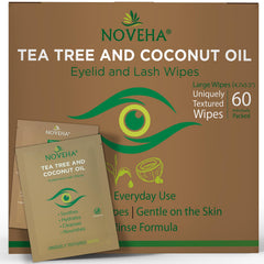 Lingettes NOVEHA paupières avec arbre à thé et coco, rafraîchissement doux.