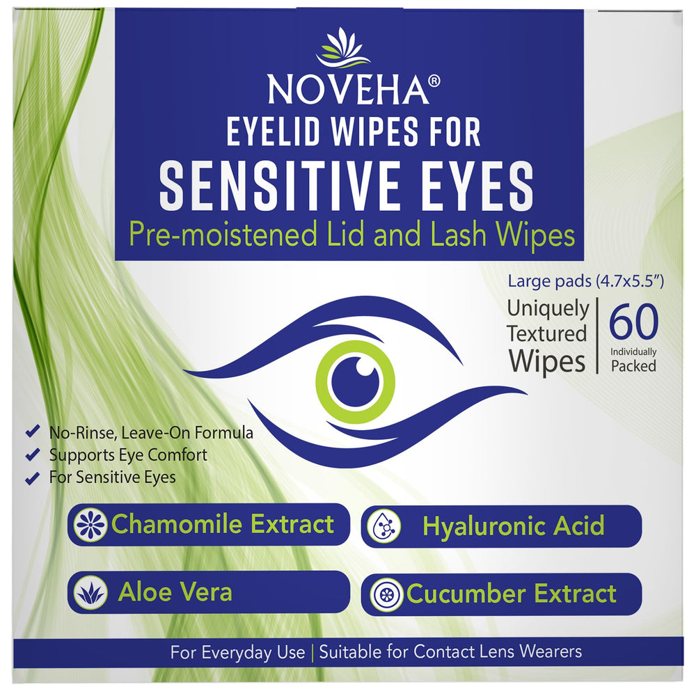 NOVEHA Lingettes paupières hydratées au hyaluronique pour confort quotidien