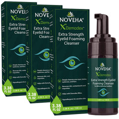 NOVEHA Mousse nettoyante paupières Demodex, nettoyage en douceur des yeux sensibles.