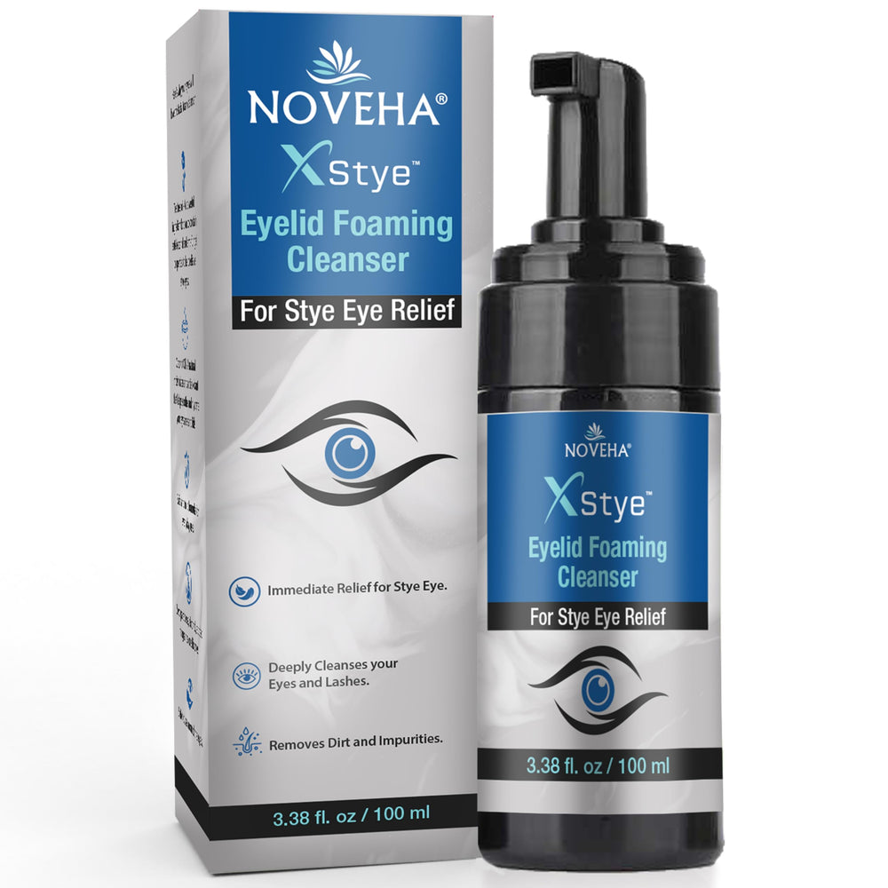 NOVEHA XStye nettoyant moussant pour paupières et yeux, apaisant les irritations.