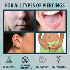 Zone autour du piercing entretenue et propre avec NOVEHA.