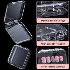 Noverlife boîte transparente affichage ongles 3x3 pouces, vue claire sans ouverture.