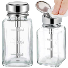 Bouteilles Noverlife en verre clair avec pompe, dosage précis pour dissolvant.