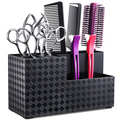 Vue avant du porte-outils Noverlife montrant l’organisation compacte des outils de coiffure