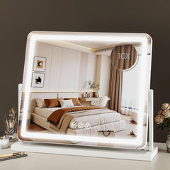 Miroir Novlux Vanity avec lumière style hollywoodienne et surface 24x20 pour un maquillage précis.