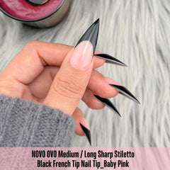 NOVO OVO ongles press-on rose bébé, application facile et aspect élégant