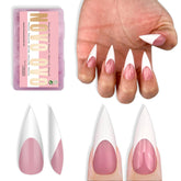 NOVO OVO ongles-tip franc stiletto blancs Berry Pink, pose rapide et résultat net.