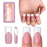 NOVO OVO tip francais blanc carre moyen Berry Pink pour une manucure nette