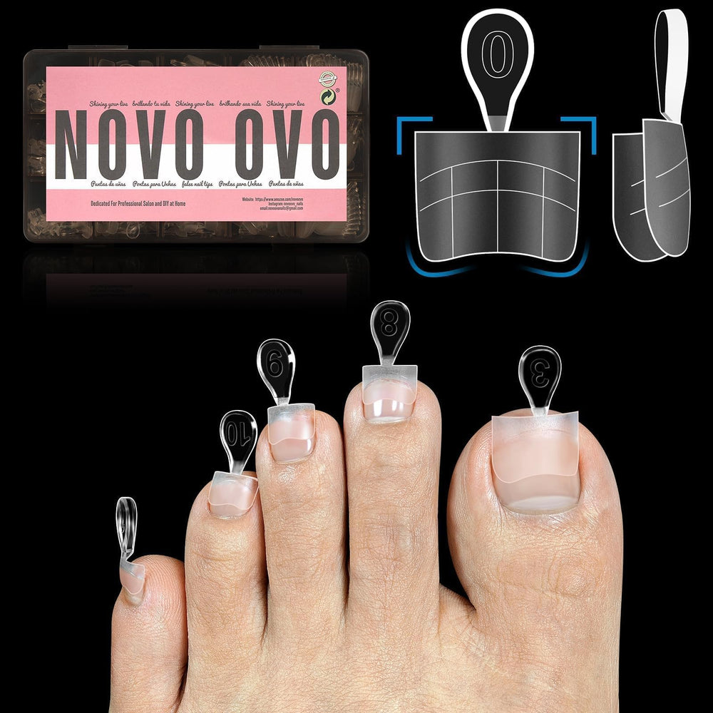 NOVO OVO tips ongle orteil gel doux: flexibilité pour une pose précise et confortable.