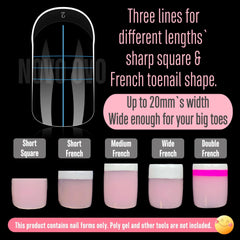 NOVO OVO – guides de mesure: contrôle précis de la longueur de l’ongle.