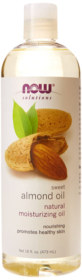NOW Foods huile d'amande en flacon, hydratation naturelle pour la peau.