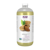 NOW Foods huile d'amande douce en bouteille pure et sans parfum pour hydratation.