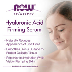 NOW Foods Solutions Sérum Hyaluronique, visage après nettoyage, zone ciblée sur les ridules.