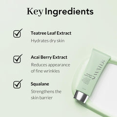 NOWATER application sur le visage : masque enrichi pour sensation de fraîcheur et clarté.