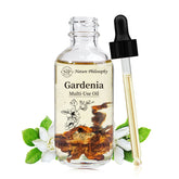 NP NATURES PHILOSOPHY Huile Gardenia: bouteille avec dropper pour hydrater durablement la peau.