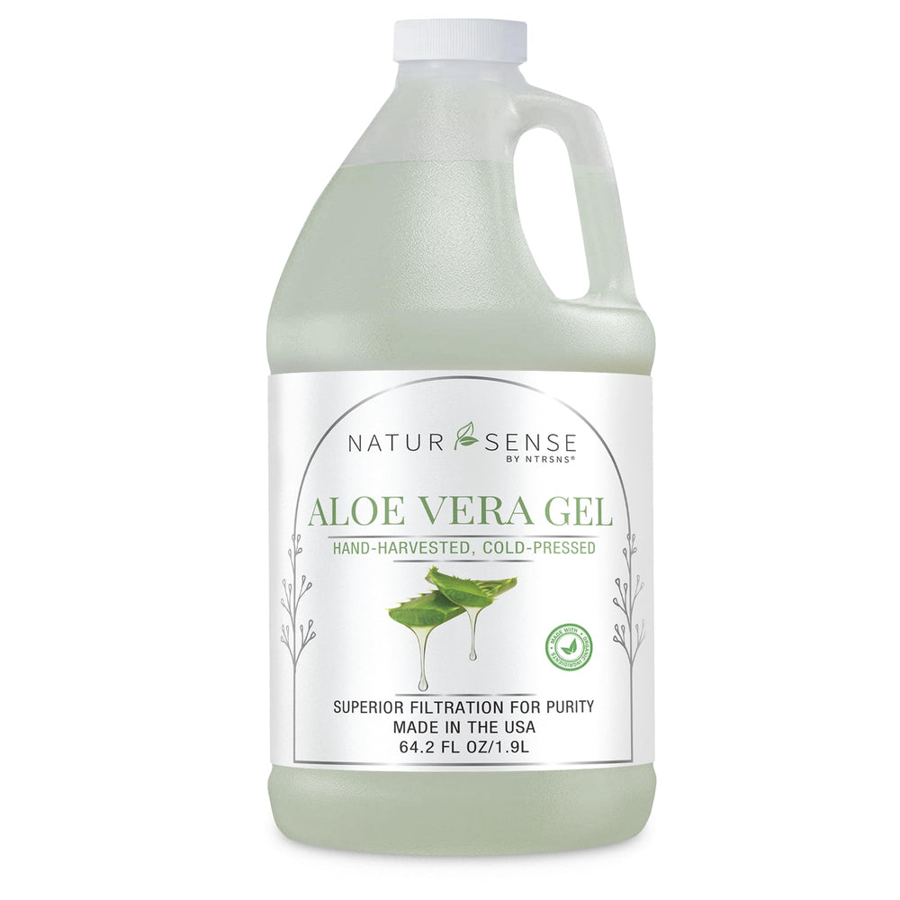 NTRSNS NaturSense Aloe Vera, bouteille 64oz, gel pur apaisant pour peau et cheveux.