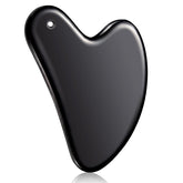 Nuanchu Gua Sha visage en acier inoxydable noir, glisse fluide et teint lumineux