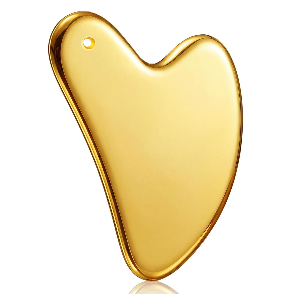 Nuanchu Gua Sha visage en or, massage doux pour le teint lumineux.