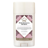 Nubian Heritage déodorant sans aluminium Patchouli et Buriti, protection durable et parfum naturel.