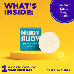 Nudy Rudy barre-rasage-confort: mousse protectrice facilite le passage du rasoir.