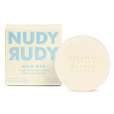 Savon-barre lait chèvre Nudy Rudy, douceur adaptée à toutes les peaux.