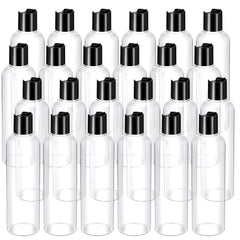 Bouteille Nuenen en plastique vide de 8 oz avec capuchon disque noir, pratique et réutilisable.