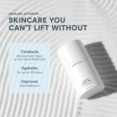 Texture du gel Aqua Activateur NuFACE sur peau humide