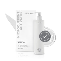 NuFACE Aqua Gel Activator montre le gel conductif prêt à optimiser le microcourant.