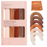 NUNFLUE ensemble rouleaux velours rose-brun pour boucles sans chaleur, confort nocturne.