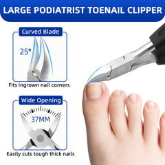 Nuriun coupe-ongles incline 45 degrés pour un accès précis.