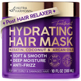 NutraHarmony masquec hydratant sur la bouteille, hydratation durable pour cheveux