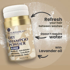 Volume instantané grâce au ginseng coréen dans Nuva Botanicals Blonde Dry Shampoo Poudre.