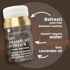 Nuva Botanicals Poudre Séche Biotine – renforce légèrement les cheveux entre lavages.
