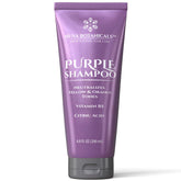 Nuva Botanicals Shampoing Violet – bouteille élégante qui neutralise les reflets jaunes.