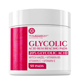 Nuva Botanicals tampons exfoliants 20% glycolique pack-shot pour peau lumineuse.