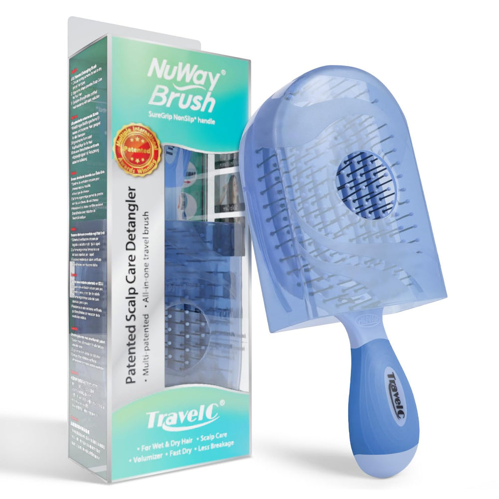 NuWay 4Hair: couvercle brosse breveté pour un rangement sûr et pratique.