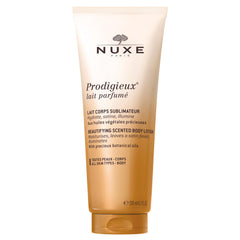 Flacon satiné de Nuxe Prodigieux Lotion, hydratation durable et éclat léger.
