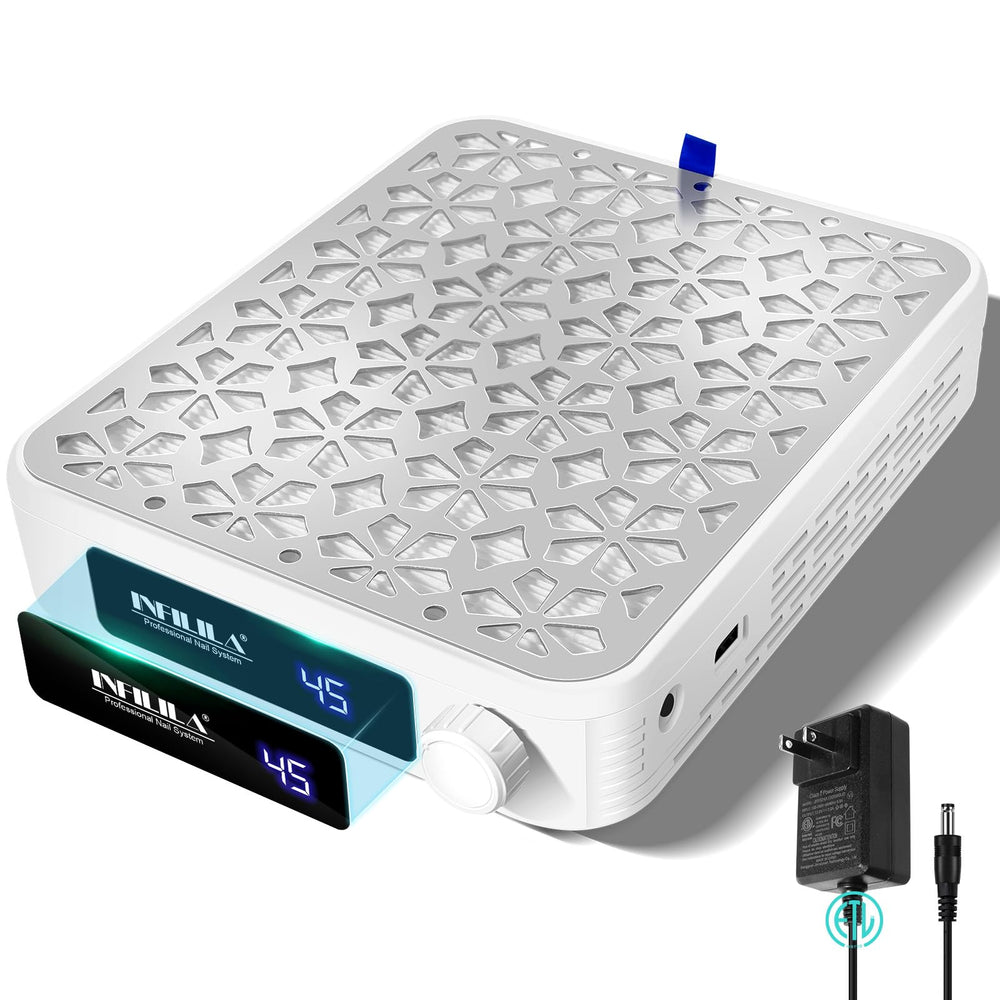 NXJ INFILILA aspirateur poussière pour ongles en action, puissance 4500 RPM pour un nettoyage efficace.