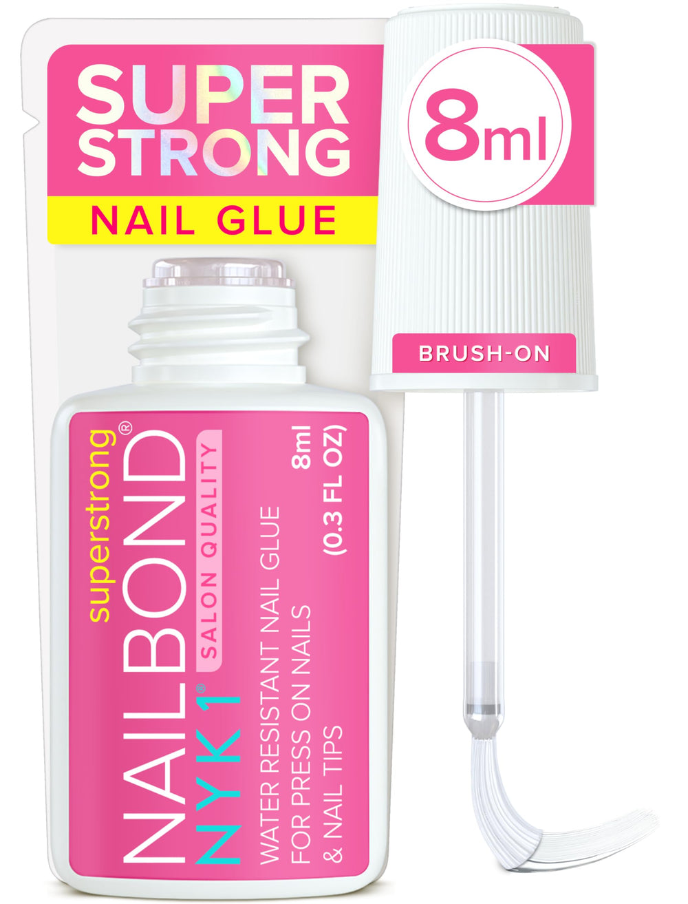 NYK1 Colle ongles avec brosse intégrée pour une application précise.
