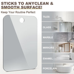 Nyosye miroir douche anti-buée incassable en acrylique, usage quotidien et voyage.