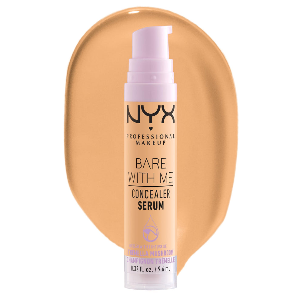 NYX Bare With Me Concealer Serum – Flacon pompe, application rapide et précise sur le visage.