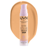NYX Bare With Me Concealer Serum – Flacon pompe, application rapide et précise sur le visage.