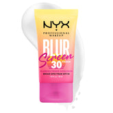 NYX Blurscreen Primer SPF 30, bouteille élégante, protection légère et tenue jusqu'à 18 heures.