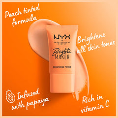 NYX Bright Maker Primer – application sur peau, fini translucide et tenue prolongée.
