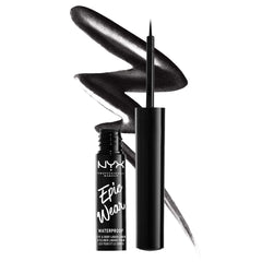 NYX Epic Wear Metallic Liner avec brosse fine pour précision nette et longue tenue.
