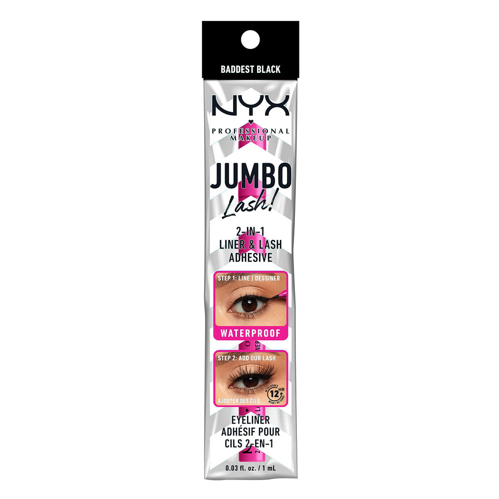 NYX Jumbo Lash trace feutre pigment intense et longue tenue pour un regard volumineux.