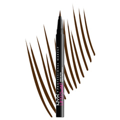 NYX Lift & Snatch Espresso — aperçu du pinceau micro pour un tracé réaliste.