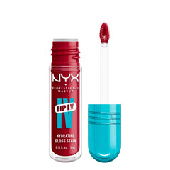 NYX Lip IV Hydratant – bouteille montrant brillance et hydratation légère