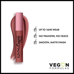 NYX Lip Lingerie XXL Matte stripd-down – couleur corail beige qui flatte toutes les carnations.