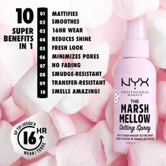Finition matte du fixateur Marshmellow pour un teint sans brillance.